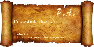 Praschek Aszter névjegykártya